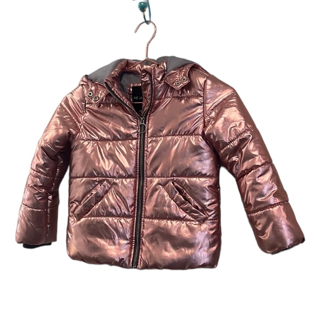 ME JANE ROSE GOLD SHINY PUFFER COAT size (5/6) Medium